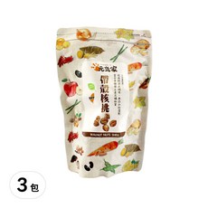 元氣家 帶殼核桃, 低溫烘焙, 無鹽調味, 不添加防腐劑, 200g, 3包