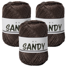 yarna 샌디 뜨개실 50g, 8 다크브라운, 3개 8 다크브라운, 3개