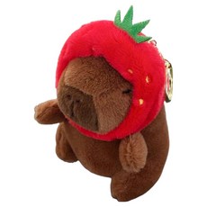 다다랜드 뚠빵한 키링, 12cm, 딸기모자쓴카피바라, 1개 혼합색상, 1개