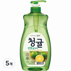 참그린 청귤 산뜻 설거지 주방세제, 1kg, 5개