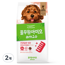 아미오 강아지 전연령용 건강담은 식단 피부 모질케어 건식사료, 1.8kg, 2개, 연어