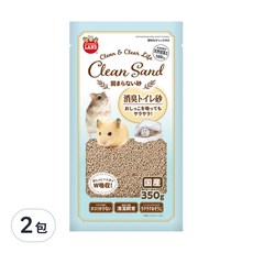 MARUKAN MK珪藻消臭鼠砂, 天然珪藻土, 消臭力, 350g, 2包