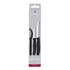 VICTORINOX 瑞士維氏 水果刀削皮器3件組, 小型蔬果處理, 通用削皮刀 + 8cm刃長水果刀 + 番茄刀, 1個