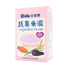 Chila 兒食樂 蔬果米泥, 台灣在地食材 獨立小包裝 質地細緻易吞嚥, 120g, 1盒