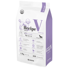 유한양행 Recipe V 강아지 견종별 맞춤식사료 푸들, 1.2kg, 1개
