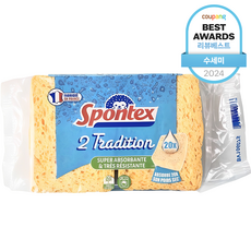 스폰텍스 드라이 셀룰로스 스펀지 2 트레디션 수세미, 2개입, 1개 2개, 1개