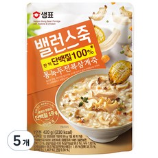 샘표 밸런스죽 통녹두 전복 삼계죽, 420g, 5개