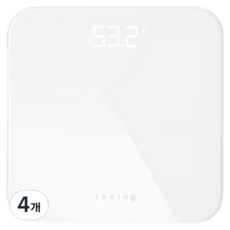 쿠잉전자 디지털 LED 체중계, BDS-260WH, 화이트, 4개