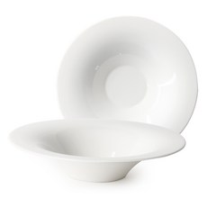 PRELUDE 義大利麵陶瓷餐盤 24.5cm, 白色的, 2件