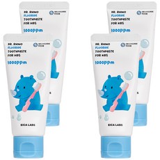 에이카랩스 코뿔소 어린이 불소 치약 청포도향, 60g, 4개
