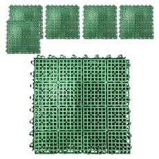 PMU 必美優 浴室組合墊 Set, 30cm x 30cm x 1.2cm, 6入, 30 x 30 x 厚1.2cm, 綠色, 1組