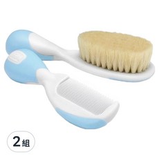 Chicco 嬰兒專用髮梳組, 天然山羊髮毛, 柔軟抗靜電, 2組
