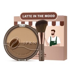 IPKN Latte holic雙色修容餅+修容刷, 01 Pecan Brown, 1組