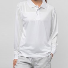 CARET 男女適穿涼感長袖polo衫, XL, 白色