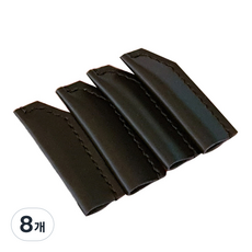 The Botega手縫馬鞍縫手工皮革筆套, 黑色, 8個