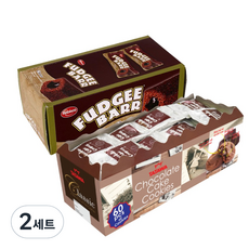 타타와 초콜릿 쿠키 10g x 60p + 퍼지바 초코 42g x 12p 세트, 2세트, 쿠키60p 퍼지바12p