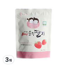 맛있는풍경 유기농 100% 순수딸기 15g, 3개