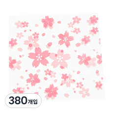 도나앤데코 벚꽃쿠키봉투 접착opp 포장비닐 7 x 7, 혼합 색상, 380개입