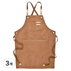 금깨비 바리스타 앞치마, 브라운, 3개