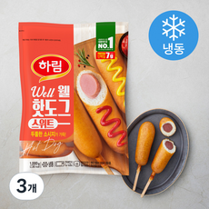 하림 웰 핫도그 스위트 (냉동), 1000g, 3개