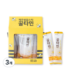 꿀타민 청정 제주 야생화 벌꿀스틱 7호, 360g, 3개