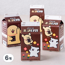빙그레 초코타임 가공유, 2L, 6개