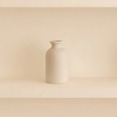 沐慕家居 素色花瓶, 直徑7.5cm x 14cm, 純白色陶瓷花瓶, 純白色