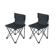 코멧 아웃도어 휴대용 캠핑 낚시 의자 대형, 블랙, 2개