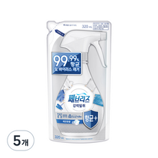 페브리즈 항균 플러스 섬유탈취제 깨끗한향 리필, 320ml, 5개