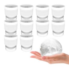 코멧 국내생산 BPA FREE 클리어 밀폐용기, 4개, 400ml 밀폐저장/도시락 12 해피무드 위스키 왕얼음틀 아이스볼 메이커, 화이트, 10개