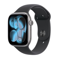 Apple 2025 애플워치 시리즈 11, 스페이스 그레이, 46mm, GPS+Cellular, 알루미늄,스페이스 그레이/블랙 스포츠 밴드, S/M