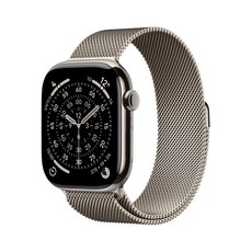 Apple 2025 애플워치 11, 내추럴, 46mm, GPS+Cellular, 티타늄,내추럴/내추럴 밀레니즈 루프, S/M
