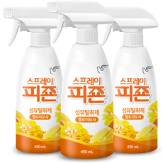 스프레이 피죤 섬유탈취제 강력탈취 오리지널, 490ml, 3개, 옐로미모사