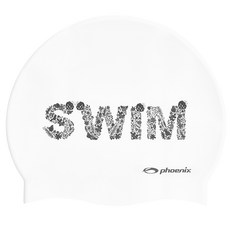 피닉스 디자인 실리콘 수영모자 스윔, 화이트, 1개