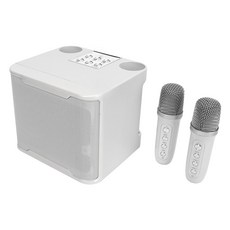 aibo 雙人對唱 行動KTV 藍牙喇叭無線麥克風組 原廠保固, 白色, LA-BT-LX22-W