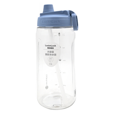 LocknLock 樂扣樂扣 大容量PET冷水壺 附吸管, 莫蘭迪藍, 1.5L, 1個