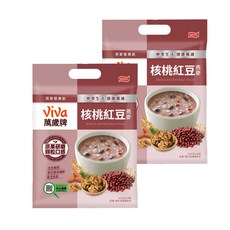 ViVa 萬歲牌 燕麥堅果飲, 核桃紅豆燕麥, 多種穀物, 豐富膳食纖維, 添加核桃杏仁果顆粒, 32公克x10包, 32g, 10包, 2袋
