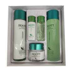 JIGOTT 綠茶保濕護膚五件組 (化妝水+乳液+面霜) 保濕補水 呵護肌膚 禮盒套裝, 1組
