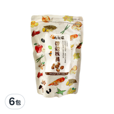 元氣家 帶殼核桃, 低溫烘焙, 無鹽調味, 不添加防腐劑, 200g, 6包