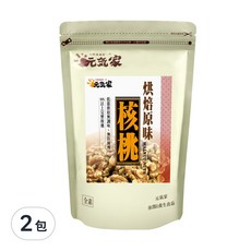 元氣家 烘焙原味核桃, 輕度烘焙, 無調味, 大顆飽滿果實, 安心食用, 200g, 2包