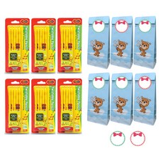 TORU Sharp 鉛筆套組 6p + 紙袋 6p + 備忘錄貼紙 8p, 混色, 1組