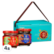 金蘭 雙醬禮盒組，麻辣鍋底醬+哇辣醬 Set，台灣製造, 350g, 4盒