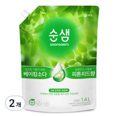 순샘 베이킹소다 피톤치드 리필 세제, 1L, 2개