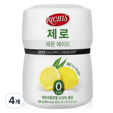 리치스 제로 레몬 에이드분말, 600g, 1개입, 4개