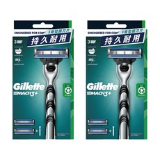 Gillette 吉列 Mach3 鋒速系列刮鬍刀組，超薄三層刀片，獨立彈性感應刀片，金屬質感刀柄, 2盒