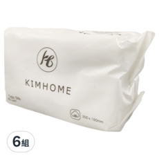 Kimhome 保柔洗臉巾，棉柔纖維，不掉絮，水刺工藝，柔韌耐用，乾濕兩用，多功能適用, 平紋款, 6組