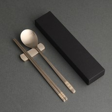 인스푼 겹경사희 방짜수저 + 받침 + 케이스 검정 세트, 1세트, 숟가락 + 젓가락 + 받침 + 케이스