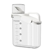透明手提密封罐 2000mL，PS+PP+矽膠材質, 27x22x12公分(cm), 27 x 22 x 12cm, 象牙白, 1個