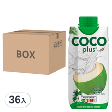 Sagiko Cocoplus 100%純椰子水 330ml*12罐，椰子水製成，純正自然，口感清爽，非濃縮製成，保留原始風味，無人工色素添加, 36瓶