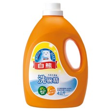 白熊 洗碗精, 椰子油護手配方, 無添加香精, 4公斤, 4kg, 1桶